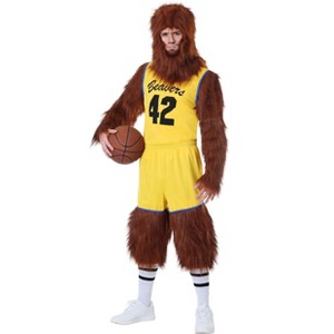HalloweenCostumes.com Medium Men Fun Costumes Teen Wolf Costume for Men | Teen Wolf Jersey, Werewolf Costume Wolf Costume For Men, Brown/Yellow - 1 of 4
