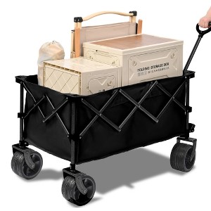 Gulches Portable 400L Collapsible Wagon - Heavy Duty Folding Cart with Big Wheels, 450LB Capacity, Ideal for Camping & Sports - 1 of 4