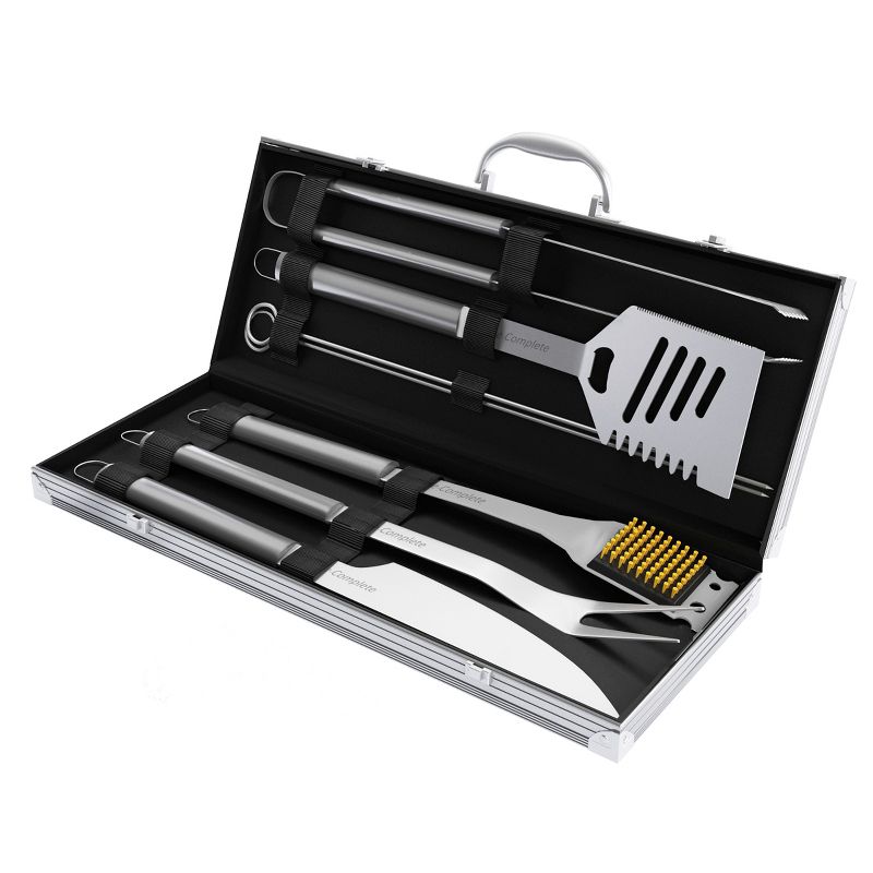 Hastings Home Stainless Steel BBQ Grilling Utensil Set in Carrying Case - 8 Pieces, 1 of 8