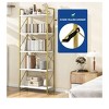 5 Tier Industrial Bookshelf Bookcase Plant Stand Storage Rack With Metal Frame Living Room Home Office,Books Holder Organizer - 4 of 4