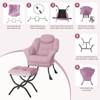 GustoWave Comfy Armchair with Folding Footstool, Velvet Upholstered Lounge Reading Chair for Adults, Compact Accent Furniture - 4 of 4