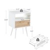 NicBex Rattan Woven Side Table with Drawer, Storage End Table Living Room with Solid Wood Legs, 15.75" Small Table Sofa Table, Bedroom Nightstand - 3 of 4