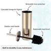 Evideco French Home Goods Modern Brushed Gold Toilet Bowl Brush Set with Stainless Steel Handle - 4 of 4