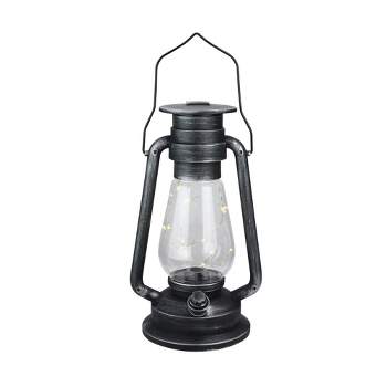 Northlight 12" Silver Brushed Black Traditional Lantern with Micro Lights