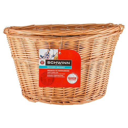 schwinn basket wicker bike handlebar brown target bikes