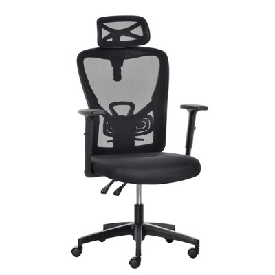 Costway Adjustable Mesh Office Task Chair Heating Lumbar Support Headrest  Black