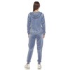 Women's 2 Piece Velour Tracksuit Set - White Mark - 3 of 4