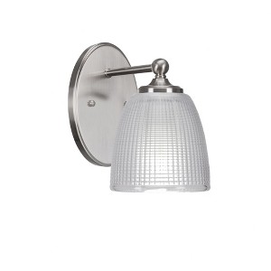 Toltec Lighting Capri 1 - Light Sconce in  Brushed Nickel with 5" Clear Ribbed Shade - 1 of 1