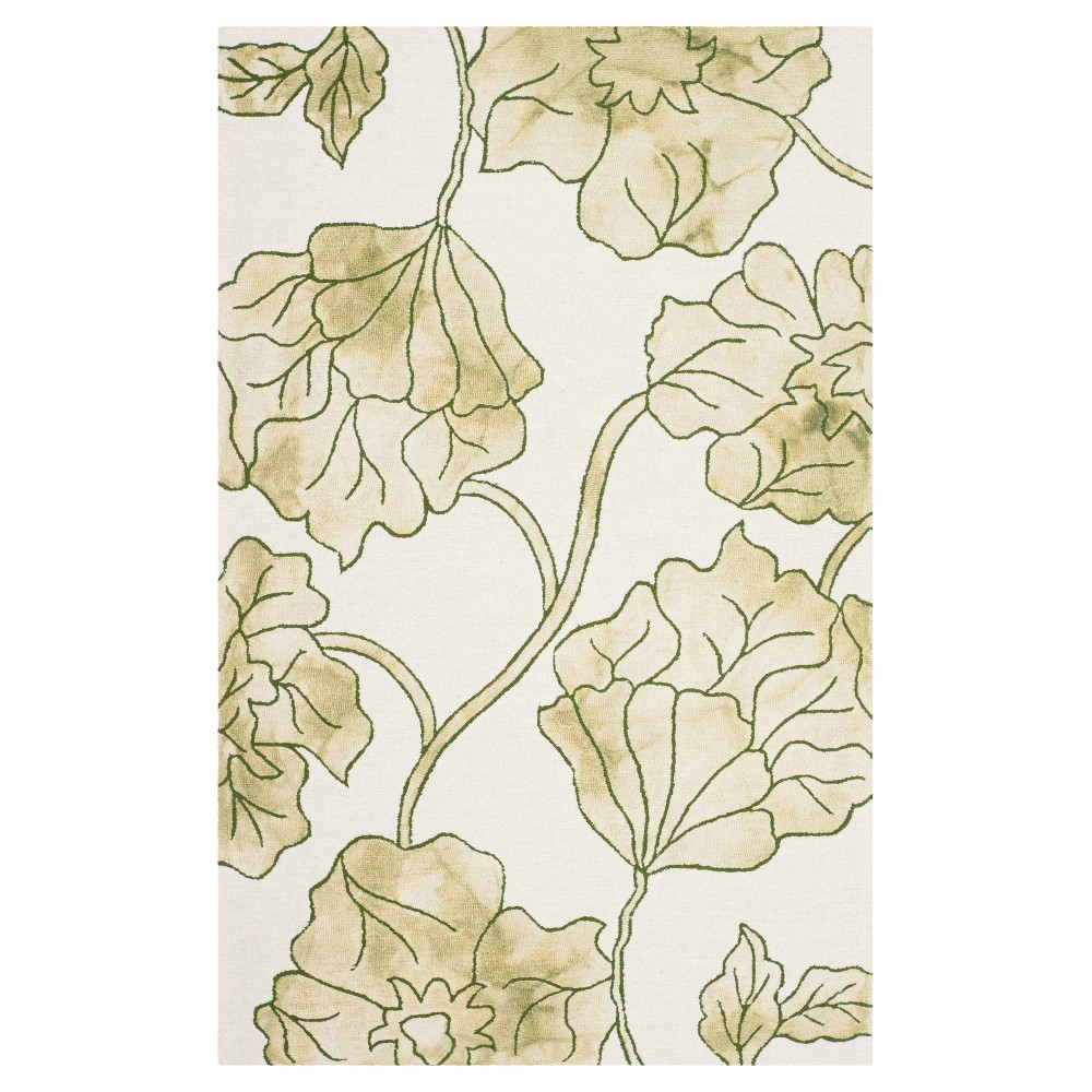 3'x5' Haslett Area Rug Ivory/Light Green - Safavieh