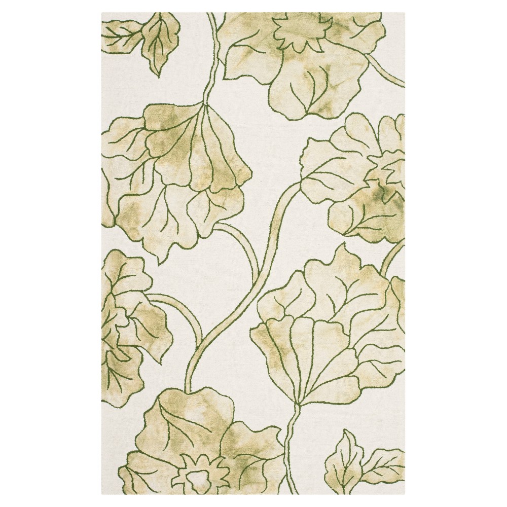 4'x6' Haslett Area Rug Ivory/Light Green - Safavieh