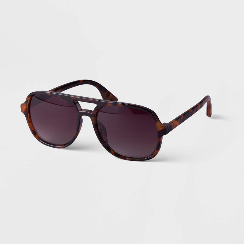 Men&#39;s Plastic Tortoise Shell Aviator Sunglasses - Goodfellow &#38; Co&#8482; Brown, 2 of 3