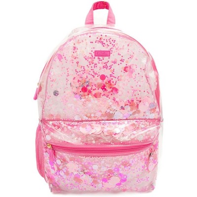 Packed Party Pink Party Clear Backpack; Women's Fashion Shoulder Book Bag; Confetti Backpack for Ladies for Work, Travel and More (Pink Party