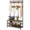 Yaheetech 73"H 3-IN-1 Hall Tree with 2 Shelves & 24 Hooks for Entryway/Hall, Rustic Brown - 2 of 4