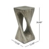 Lyngins Twisted Spiral Patio End Tables, MGO Accent Table, Wood-Look Outdoor End Table for Patio or Indoor Use, Outdoor Side Table - 2 of 4
