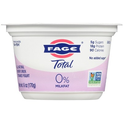 Fage Total 0% Milkfat Plain Greek Yogurt - 6oz : Target