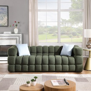 NicBex Couch for Living Room 62.2" Tufted Cloud Couch Sofa Boucle Sofa Couch 2 Seater Comfy Couch Modern Upholstered with 2 Pillows - 1 of 4