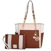 MKF Collection Rochelle Vegan Color Block Vegan Leather Women’s Tote Bag with Wristlet by Mia K - 2 of 4