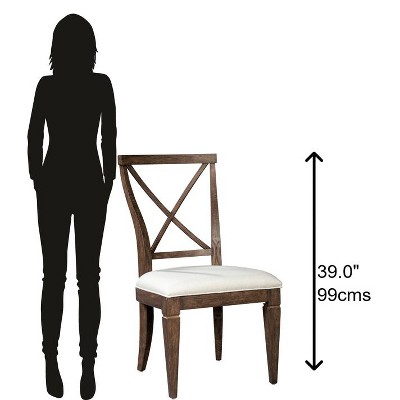 Wexford Black Linen Upholstered Side Chair with Cross Back