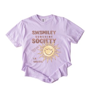 S.W.Smiley Sunshine Society - Women's Garment Dyed Graphic T-Shirt - 1 of 4