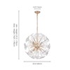 Rennnsan Gravael 23"W 8-Light Sputnik Dandelion Glass Modern Dimmable Chandelier in Gold - 3 of 4