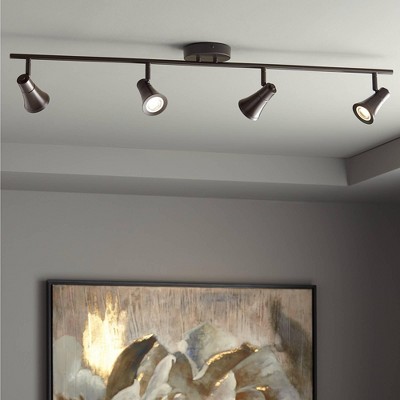 Bronze 40" LED Ceiling Track Light Fixture with Dimmable GU10 Bulbs