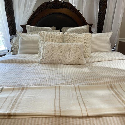 Heavyweight Linen Blend Stripe Comforter & Sham Set - Casaluna™ : Target