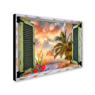 "Tropical Window to Paradise IV" Outdoor Canvas