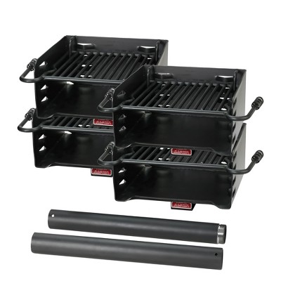 Pilot Rock H-16 B6X2 Park Style Steel Outdoor BBQ Charcoal Grill with Cooking Grate & 360 Degree Swivel for Camping or Backyard (4 Pack)