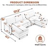 121" U Shaped Couch, Chenille Convertible Sectional Sofa, Modular Cloud Couch,  with Two Movable Ottoman for Living Room, Apartment - 4 of 4