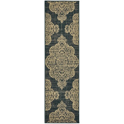 Oriental Weavers Marina 5929K Black/ Tan Indoor/Outdoor Area Rug - 2'3" x 7'6"