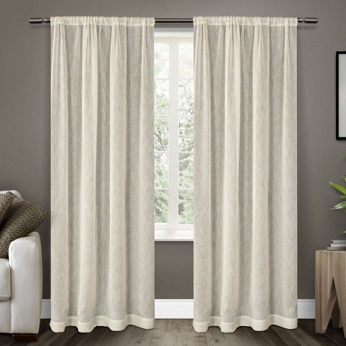 Belgian Flax Prewashed Linen Rich Cotton Blend Window Curtain Panel, Lush  Decor