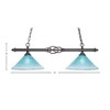 Toltec Lighting Elegante 2 - Light Island Pendant Light in  Dark Granite with 12" Teal Crystal Shade - 2 of 2