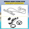 VEVOR Hydraulic Boat Steering Kit, 300HP Helm Pump, Cylinder, Wheel, 24 Feet Hose Hydraulic Steering Seal Kit, Corrosion-Resistant,Silver & Black - 4 of 4