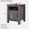 SinCiDo 18"Farmhouse Charging End Table, Wood Rustic Nightstand with Adjustable Storage Shelf, Sofa Side Table for Bedroom - 2 of 4