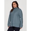 RBX Active Women's Lightweight Mock Cowl Neck Quilted Pullover Tunic with Thumbholes - 3 of 4