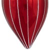 Northlight 5" Shiny Red and White Glittered Striped Glass Finial Christmas Ornament - image 4 of 4