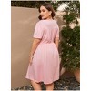 Clearlove Womens 2025 Plus Size Dresses Tunic Dress Short Sleeve V Neck Flowy Swing Mini Shift Dress - 4 of 4