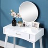Roundhill Furniture Maly Contemporary Wood Vanity and Stool Set, White - 3 of 4