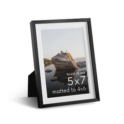 Haus and Hues Premium Brushed Metal Single Picture Frame with Real Glass