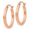 Black Bow Jewelry 2mm x 20mm Polished 14k Rose Gold Square Tube Round Hoop Earrings - 2 of 4