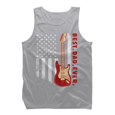 Men's Design By Humans Best Dad Ever Guitar and Flag By MINHMINH Tank Top