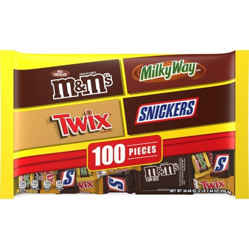 M&m's, Twix, Snickers, Milky Way Halloween Chocolate Variety Pack -  34.44oz/100ct : Target