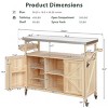Coolbibila-Outdoor Kitchen Island, Rolling Bar Cart & Storage Cabinet, Farmhouse Solid Wood Outdoor Grill Table With Stainless Steel Top - 4 of 4