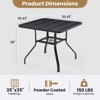 Syemin Patio Side Table Set of 2, Outdoor Dining Table with 1.57" Umbrella Hole, Metal Furniture for Patio and Poolside, Black, 60"*35.43"*29" - 3 of 4