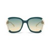 Anna-Kaci Oversized Square Sunglasses with Cutout Chain Link Arms and Glamorous Metal Trim Detailing - Green - 2 of 2