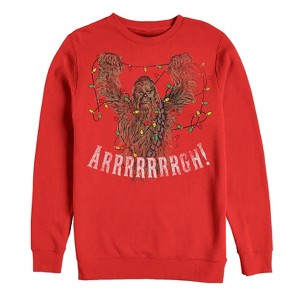 Men's Star Wars Christmas Chewbacca Lights Sweatshirt - 1 of 3