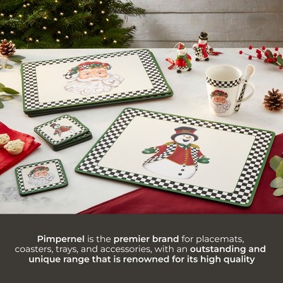Black and White Christmas Hardboard Placemats Set of 4