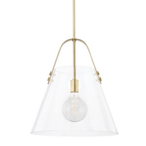 Mitzi Karin 1 - Light Pendant in  Aged Brass Clear Shade - 1 of 2