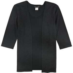 Lauren M. Petites Womens Mixed Media Pullover Blouse - 1 of 1