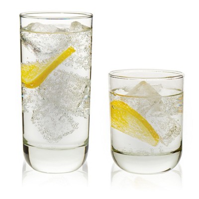 Libbey Polaris Clear Glass Tumbler and Rocks Set, 16 Pieces